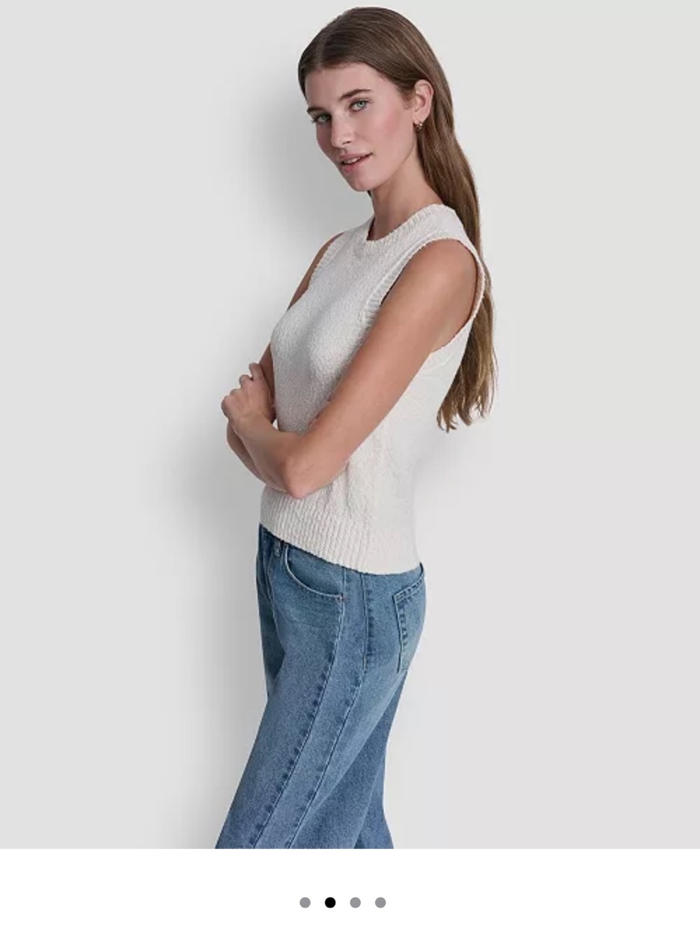 DKNY Crew Sleeveless Knit Tank Top - Picture 3 of 10